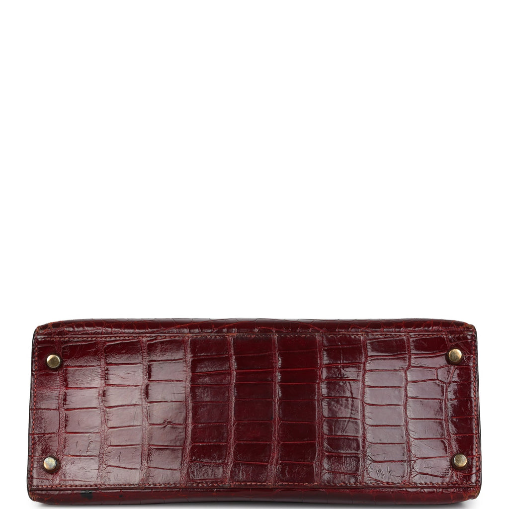 New Hermes Kelly Sellier 28 Rouge H Alligator Gold Hardware