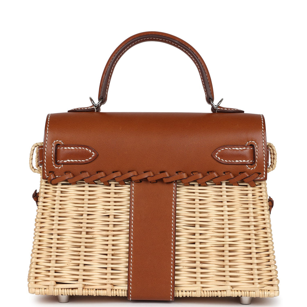 Hermes Mini Picnic Kelly 20 Fauve Barenia Palladium Hardware