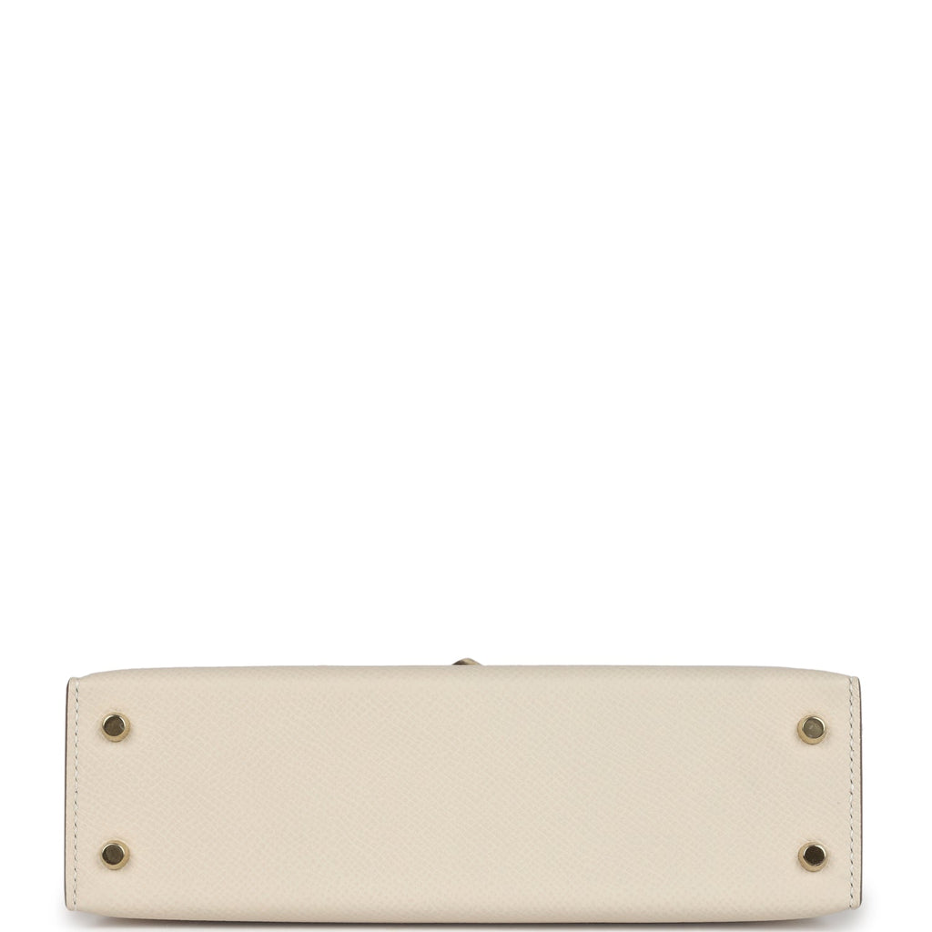Hermes Kelly Sellier 20 Craie Epsom Permabrass Hardware