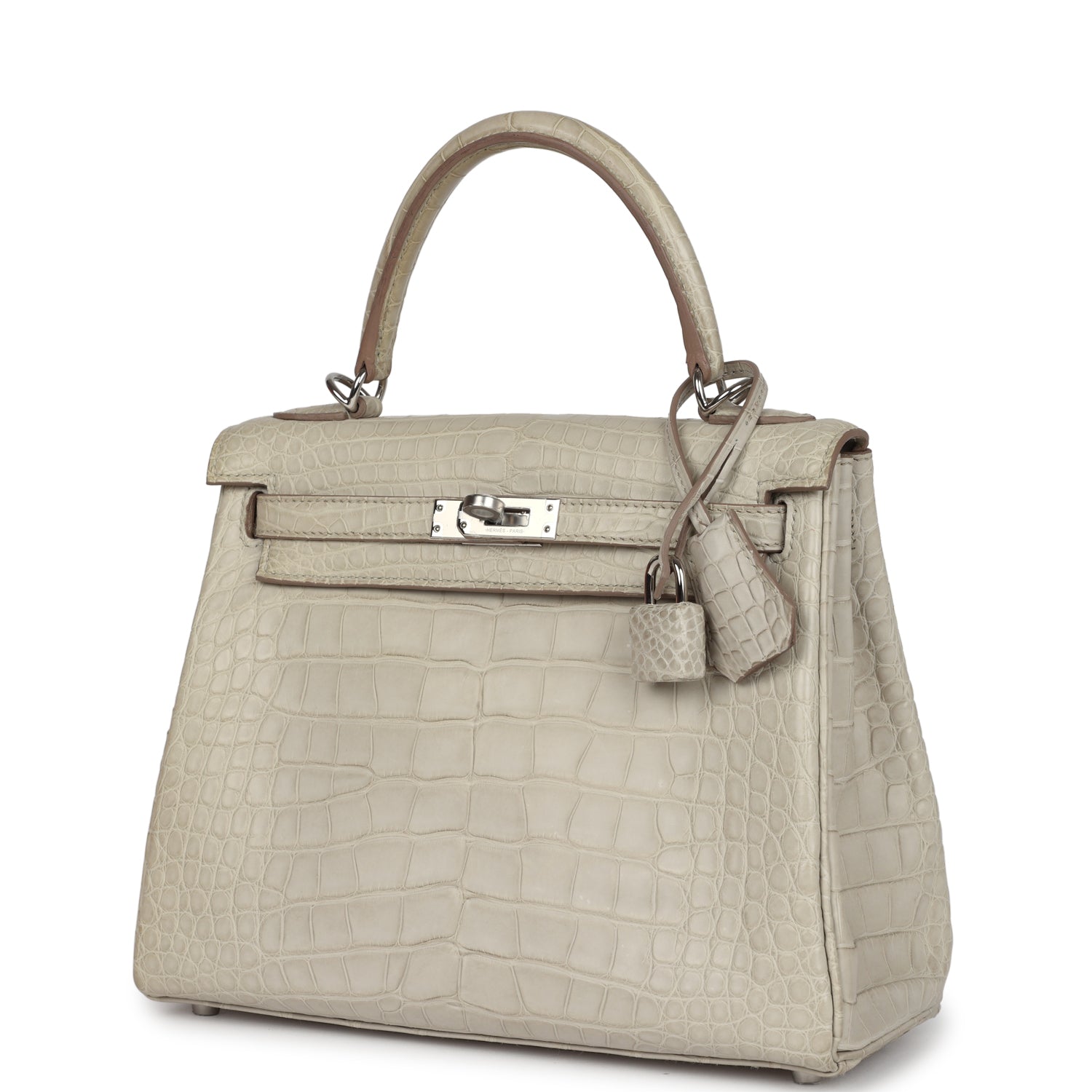 Hermes Kelly Retourne 25 Beton Matte Alligator Palladium Hardware