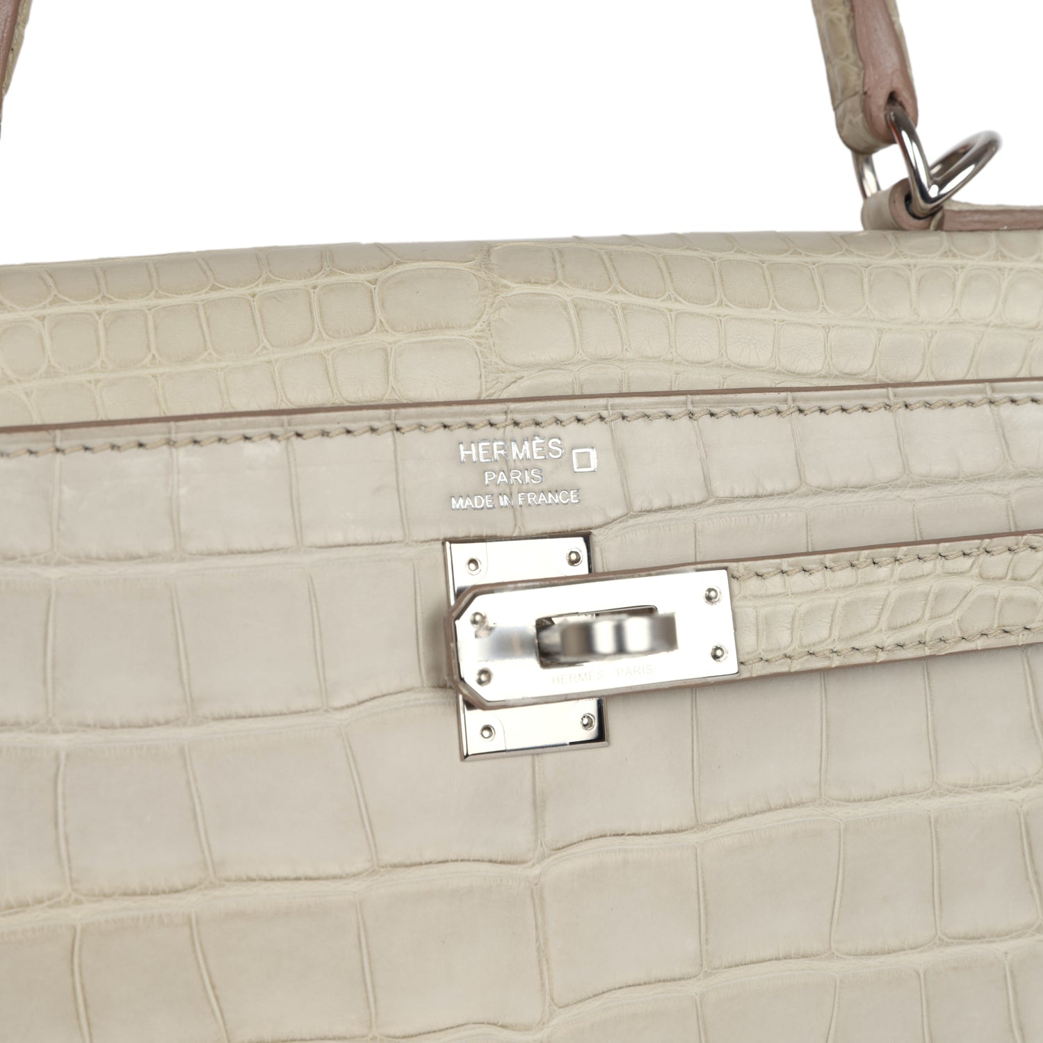 Hermes Kelly Retourne 25 Beton Matte Alligator Palladium Hardware
