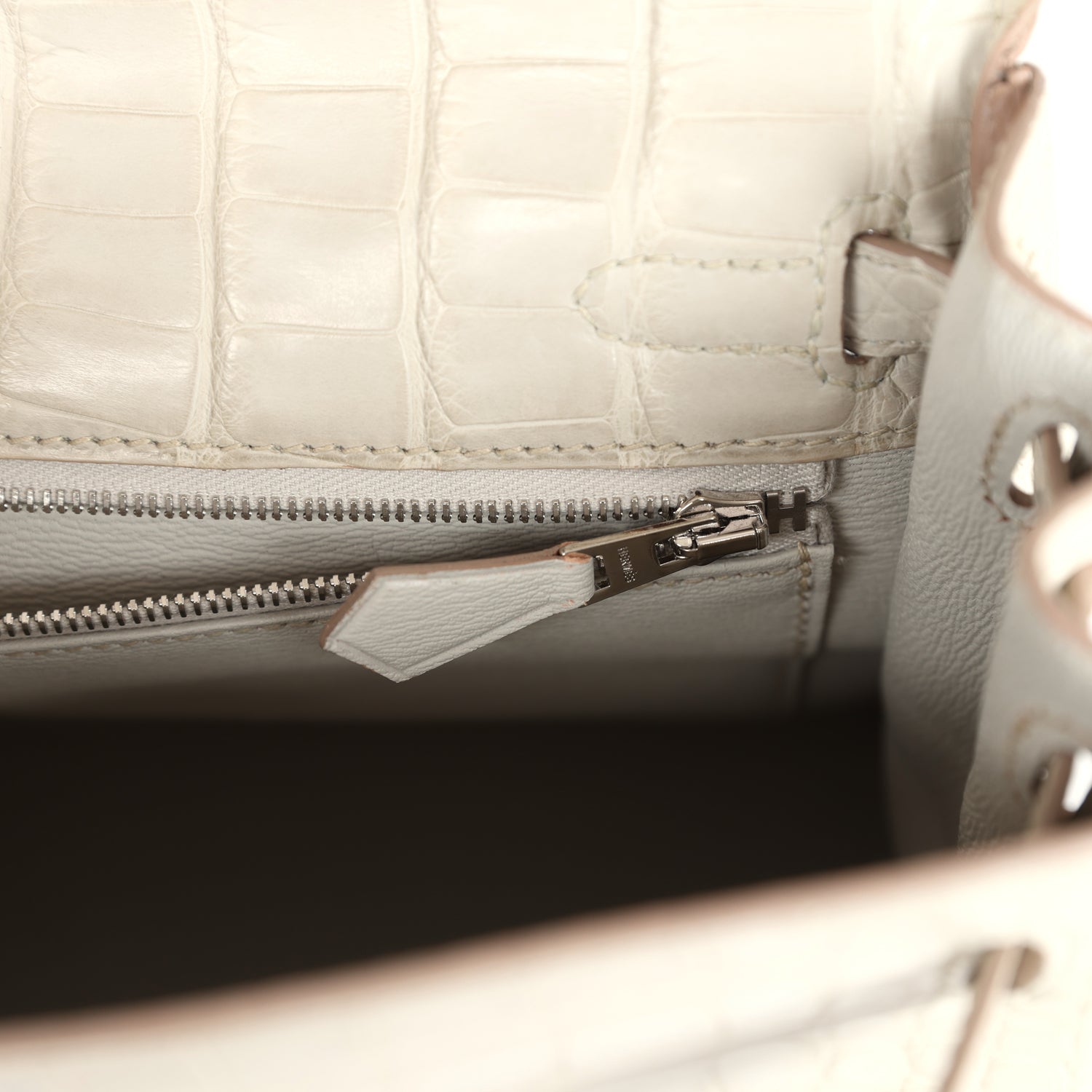 Hermes Kelly Retourne 25 Beton Matte Alligator Palladium Hardware