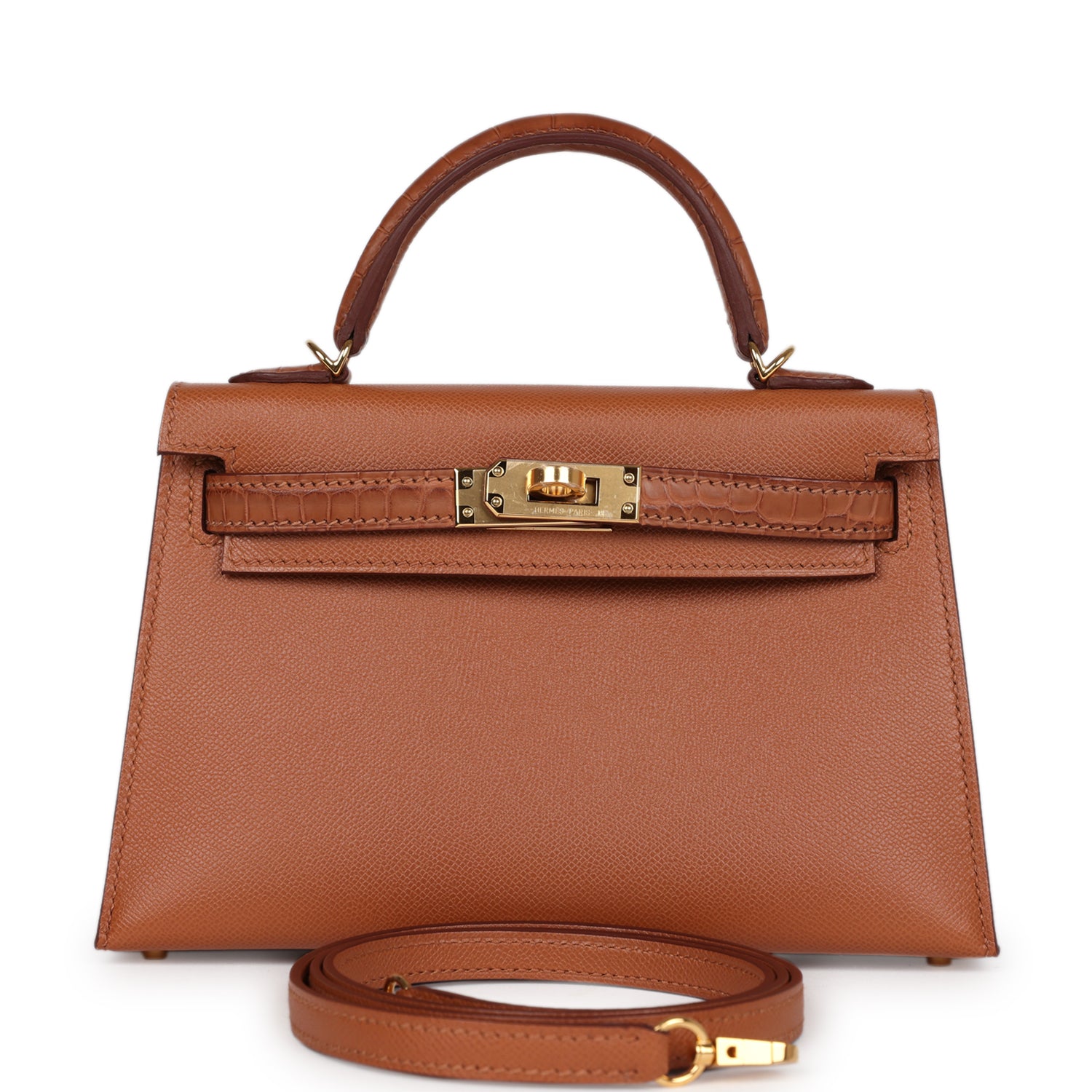 Hermes Kelly Sellier 20 Gold Madame and Matte Alligator Touch Gold Hardware