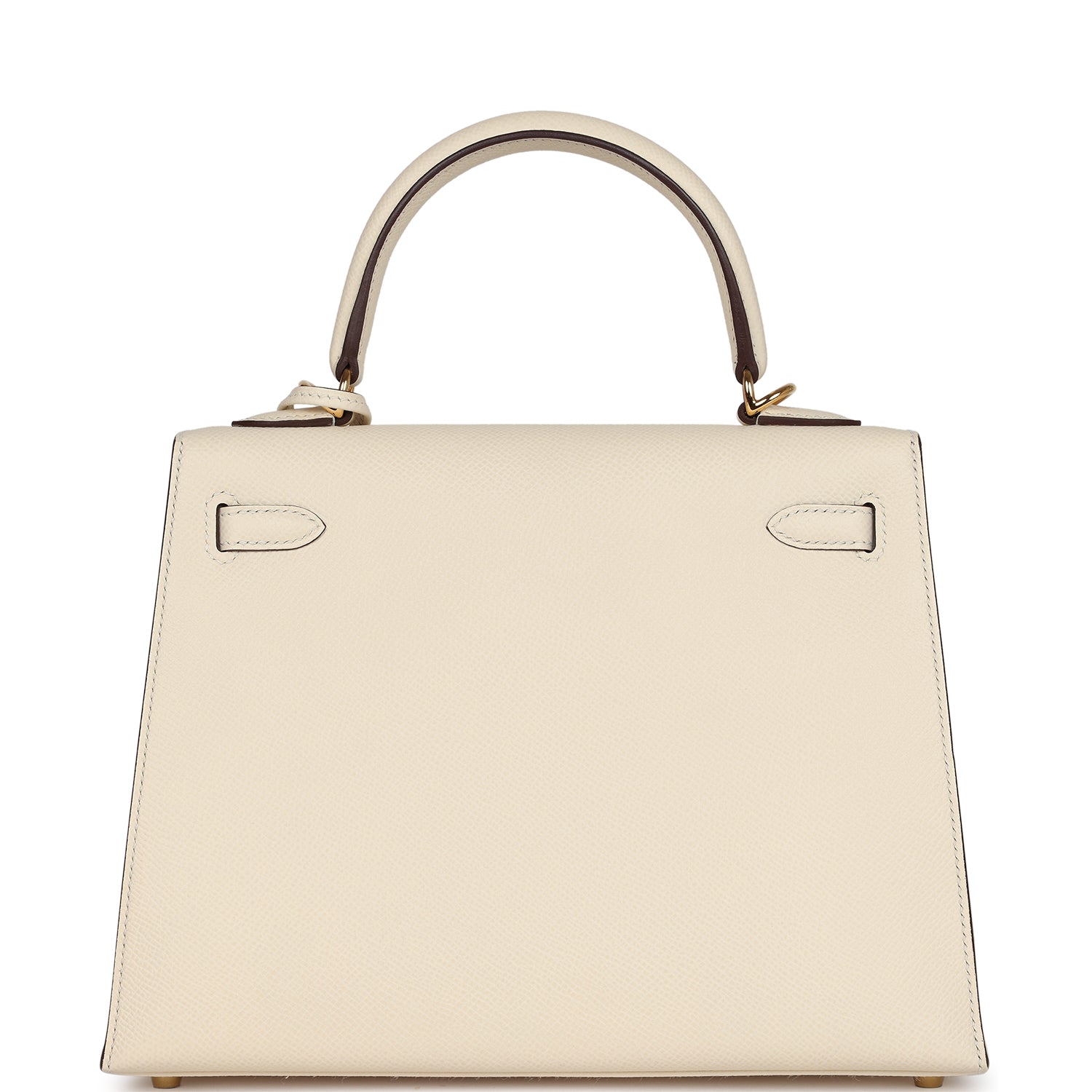 Pre-owned Hermes Kelly Sellier 25 Nata Epsom Gold Hardware