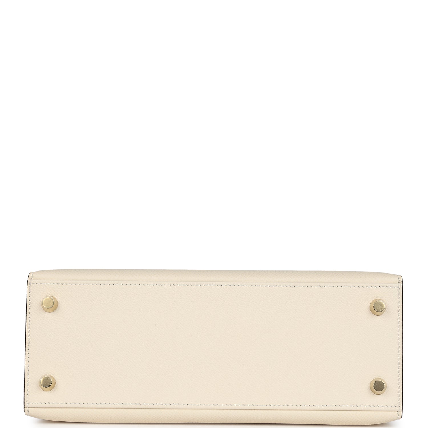 Pre-owned Hermes Kelly Sellier 25 Nata Epsom Gold Hardware