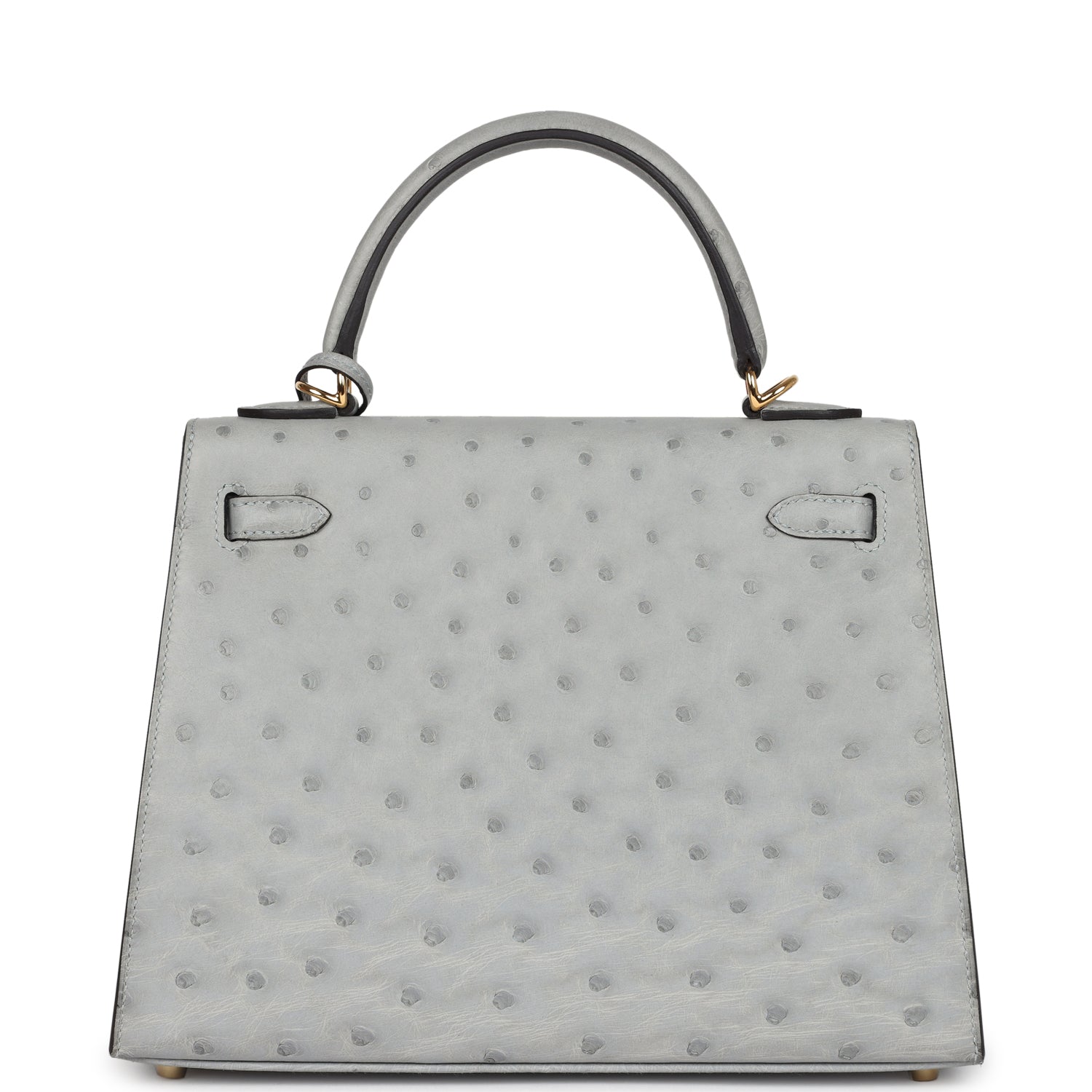 Hermes Kelly Sellier 25 Bleu Glacier Ostrich Gold Hardware