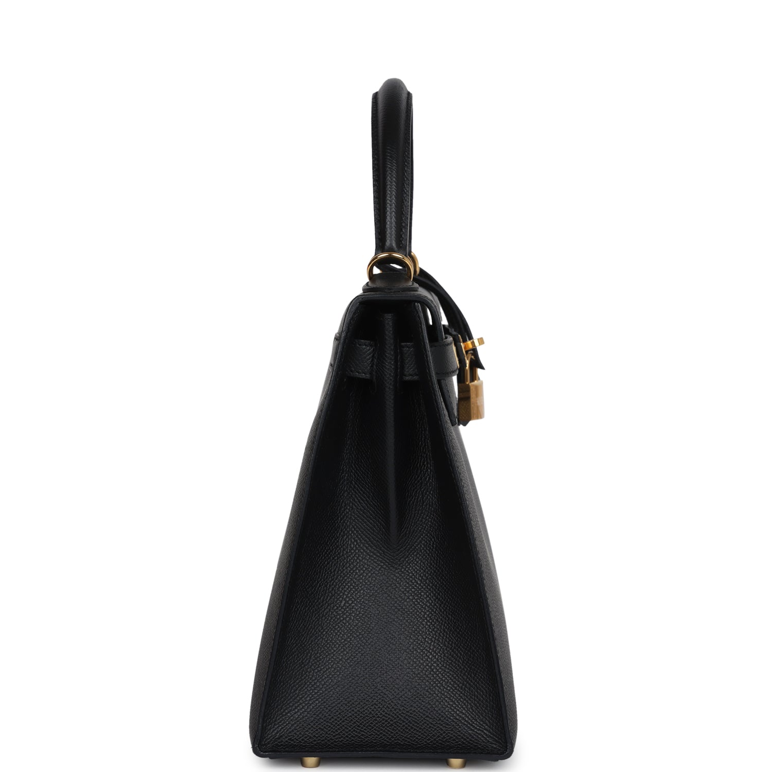 Hermes Kelly Sellier 28 Black Epsom Gold Hardware
