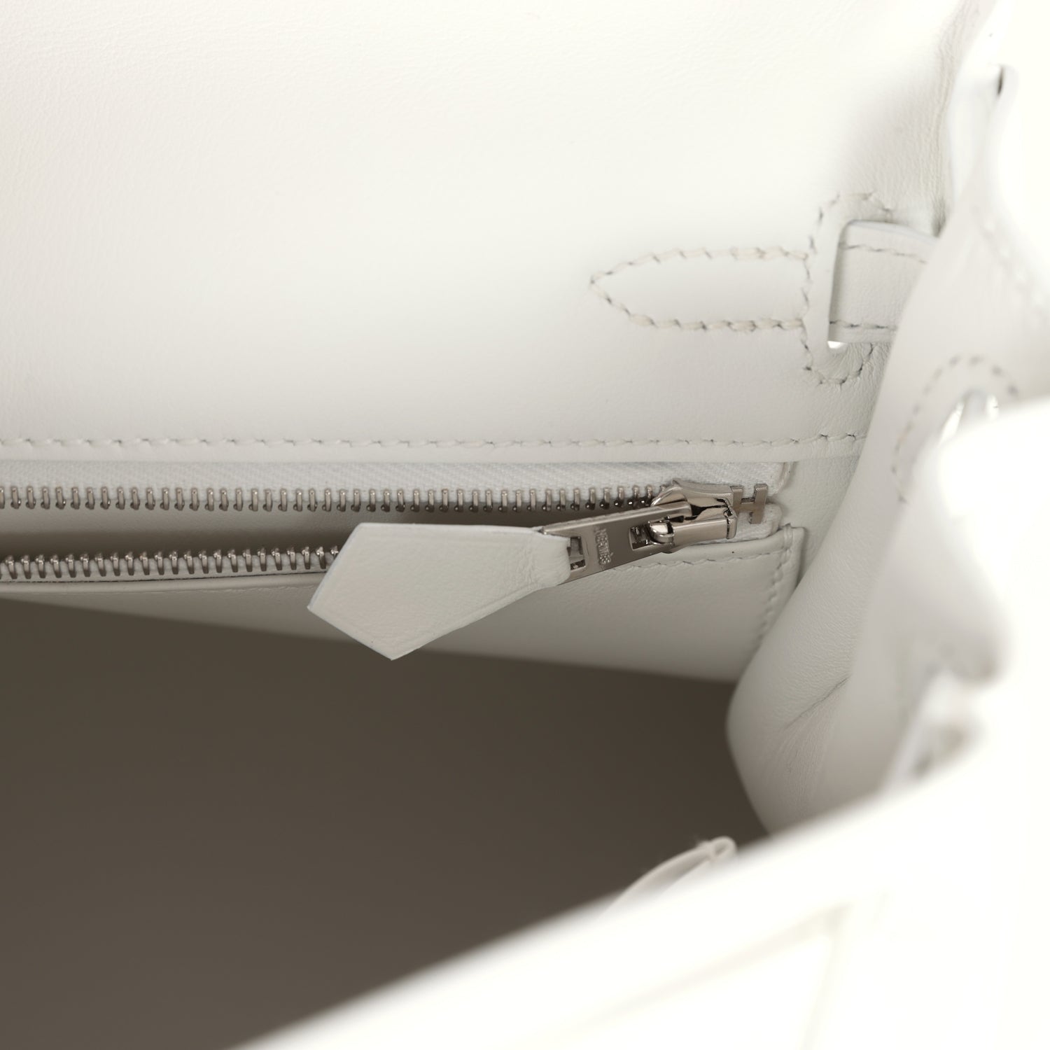 Hermes Kelly Retourne 25 New White Swift Palladium Hardware