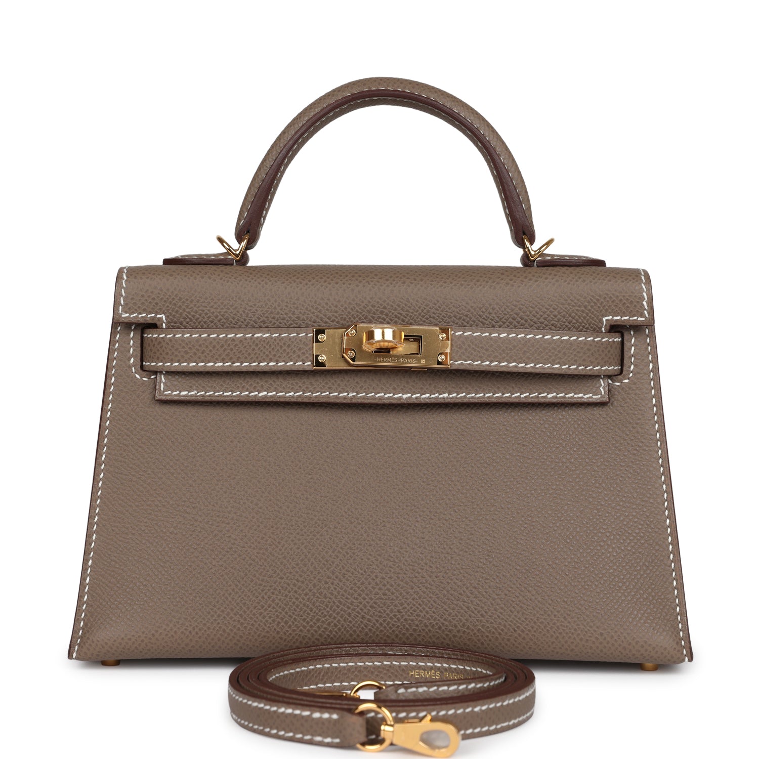Hermes Kelly Sellier 20 Etoupe Epsom Gold Hardware