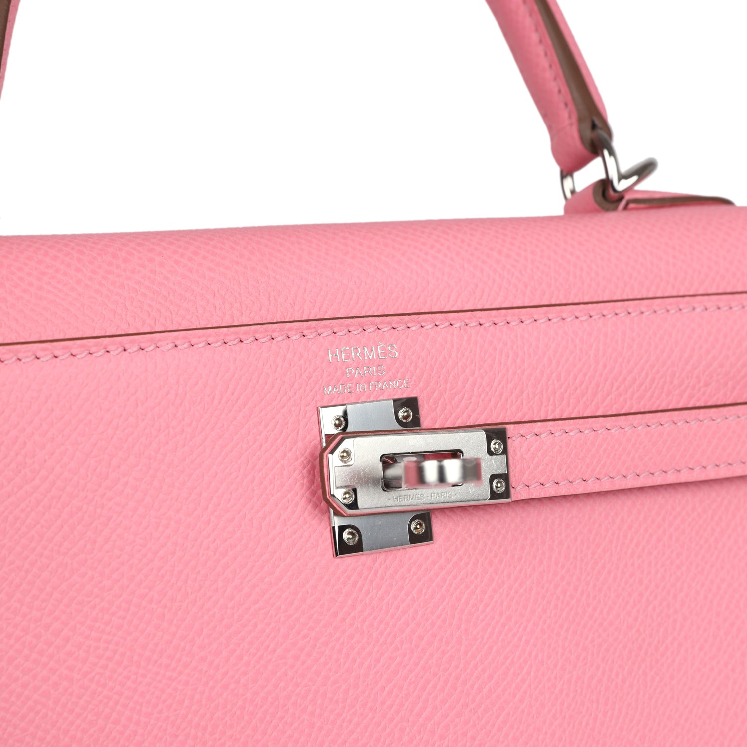 Hermes Kelly Sellier 25 Rose Confetti Epsom Palladium Hardware