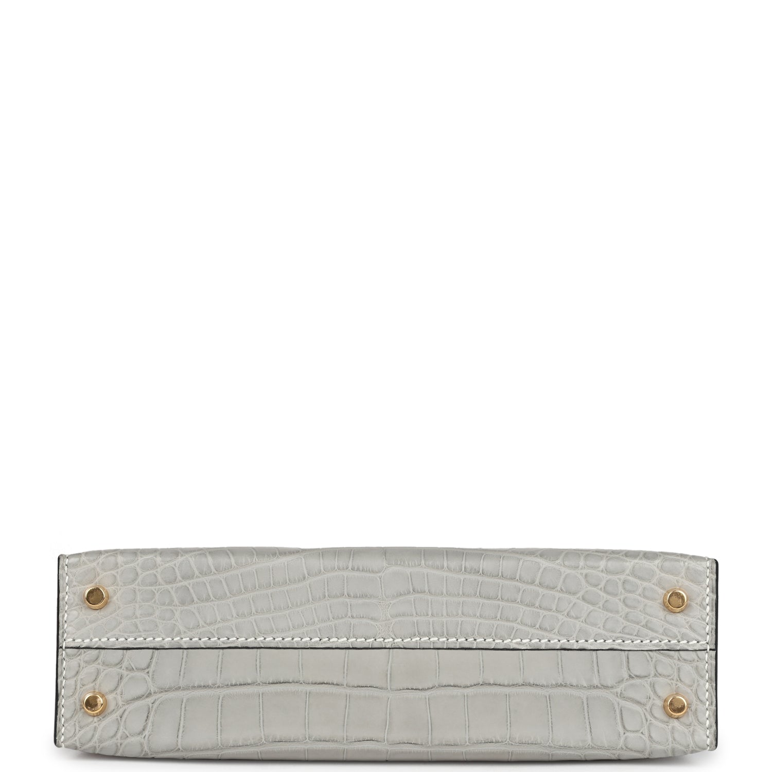 Hermes Special Order (HSS) Kelly Sellier 20 Gris Perle and Black Matte Alligator Gold Hardware