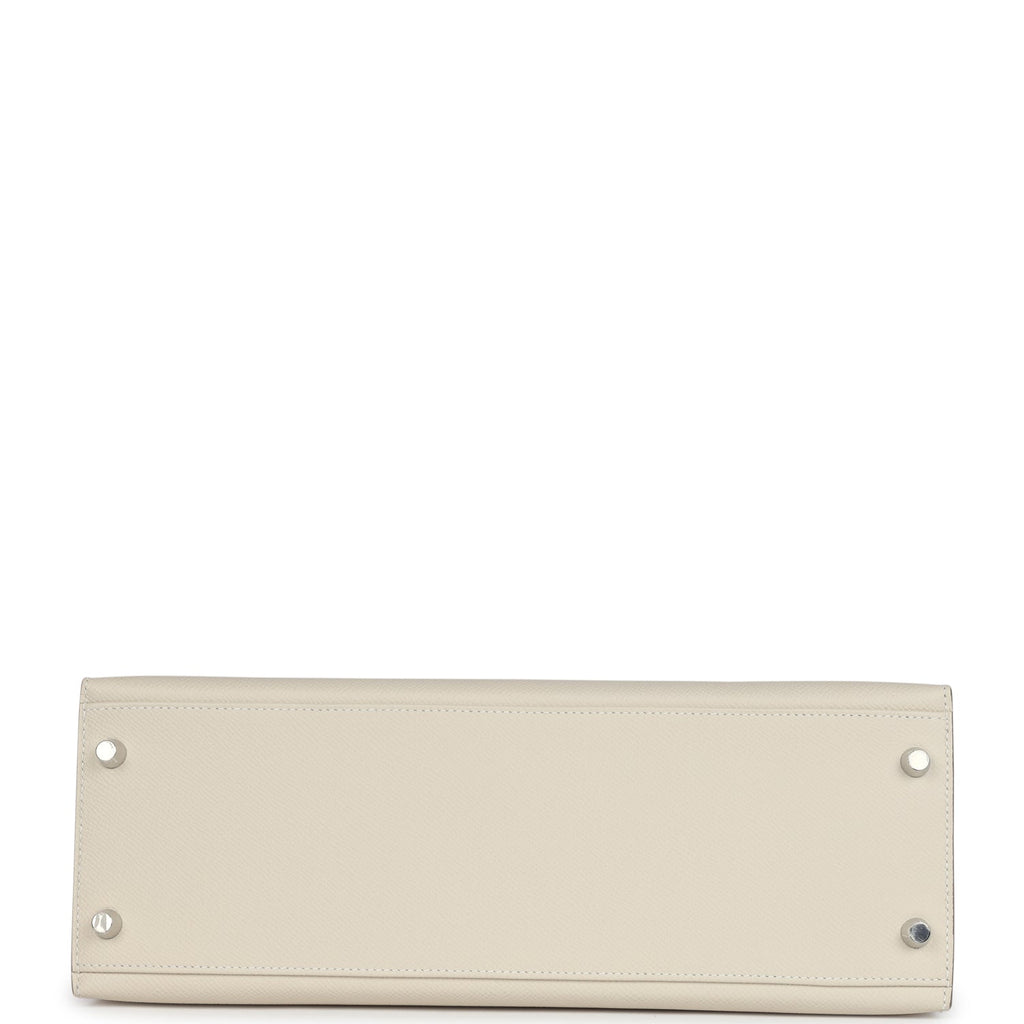 Hermes Kelly Sellier 32 Craie Epsom Palladium Hardware