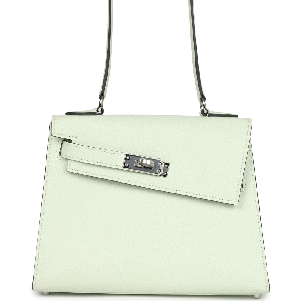 Hermes Kelly Sellier en Desordre 20 Vert Fizz Epsom Palladium Hardware