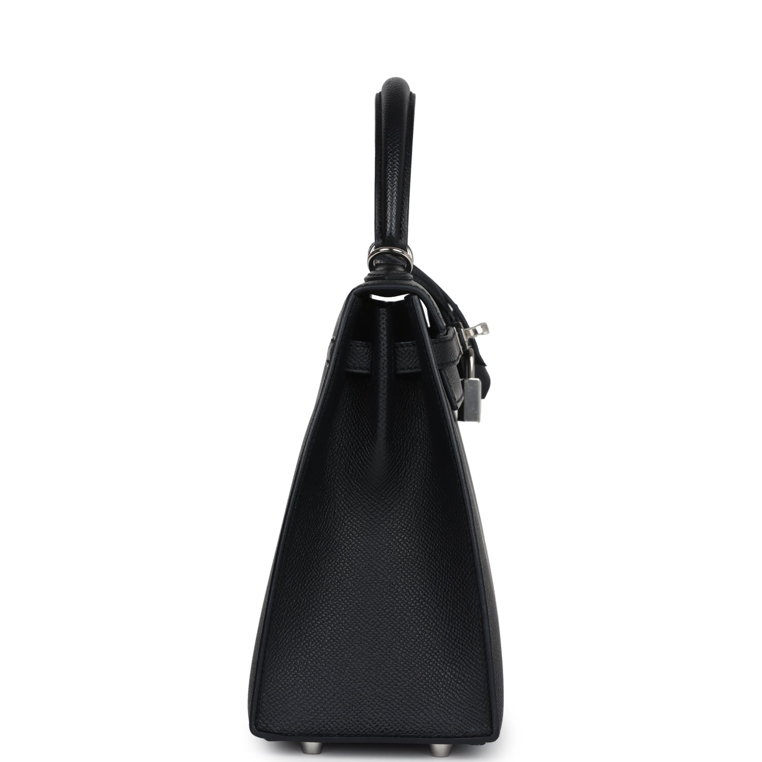 Hermes Kelly Sellier 25 Black Epsom Palladium Hardware
