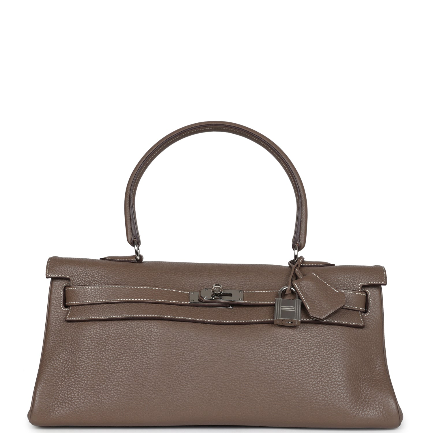 Hermes Shoulder Kelly 42 JPG Etoupe Clemence Palladium Hardware