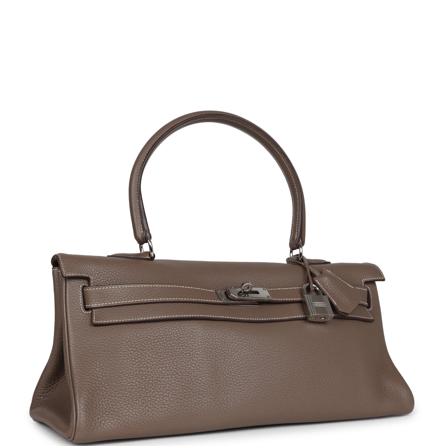 Hermes Shoulder Kelly 42 JPG Etoupe Clemence Palladium Hardware
