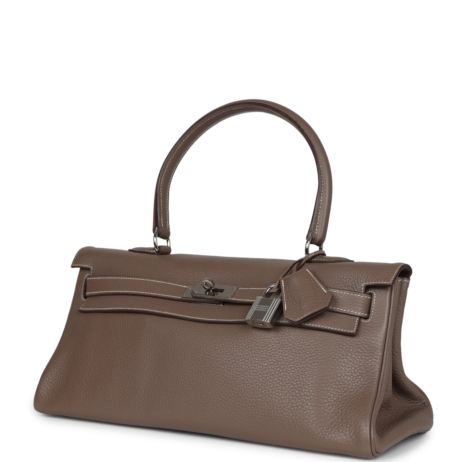 Hermes Shoulder Kelly 42 JPG Etoupe Clemence Palladium Hardware