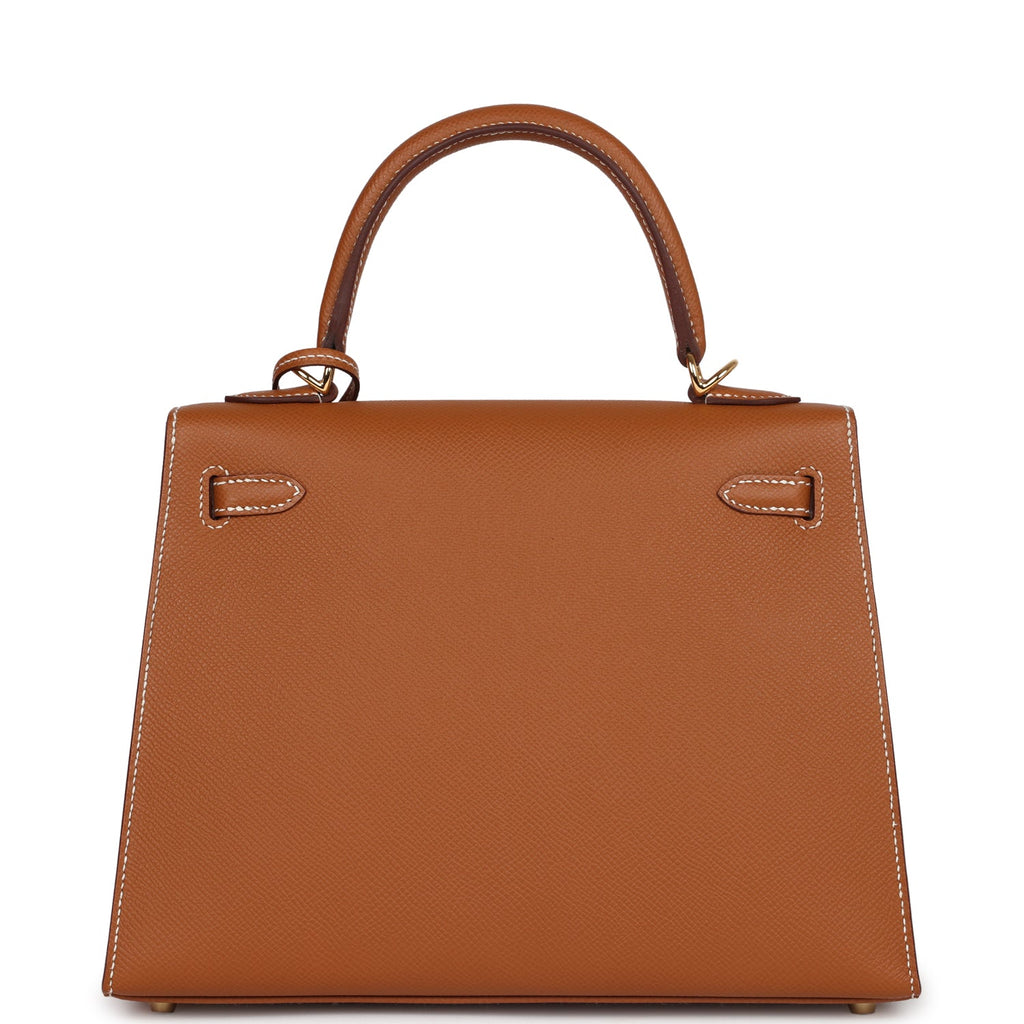 Hermes Kelly Sellier 25 Gold Epsom Gold Hardware