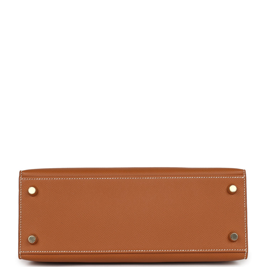 Hermes Kelly Sellier 25 Gold Epsom Gold Hardware
