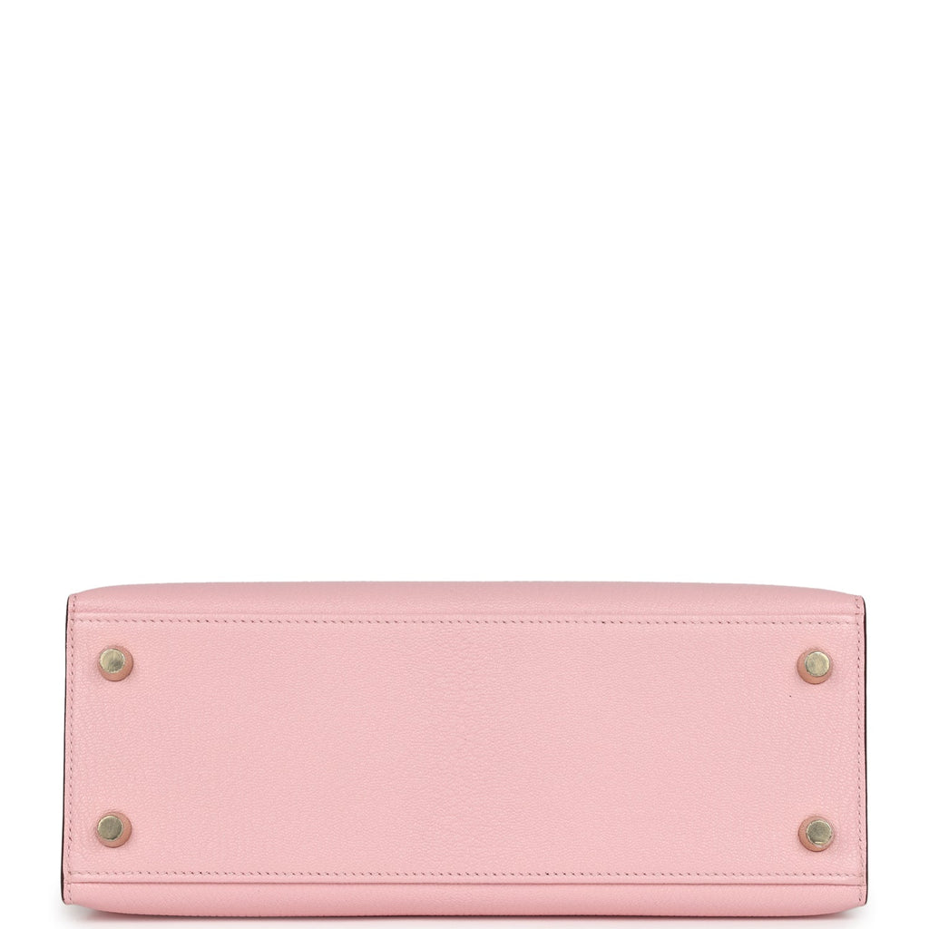 Hermes Special Order (HSS) Kelly Sellier 25 Rose Sakura and Nata Chevre Gold Hardware