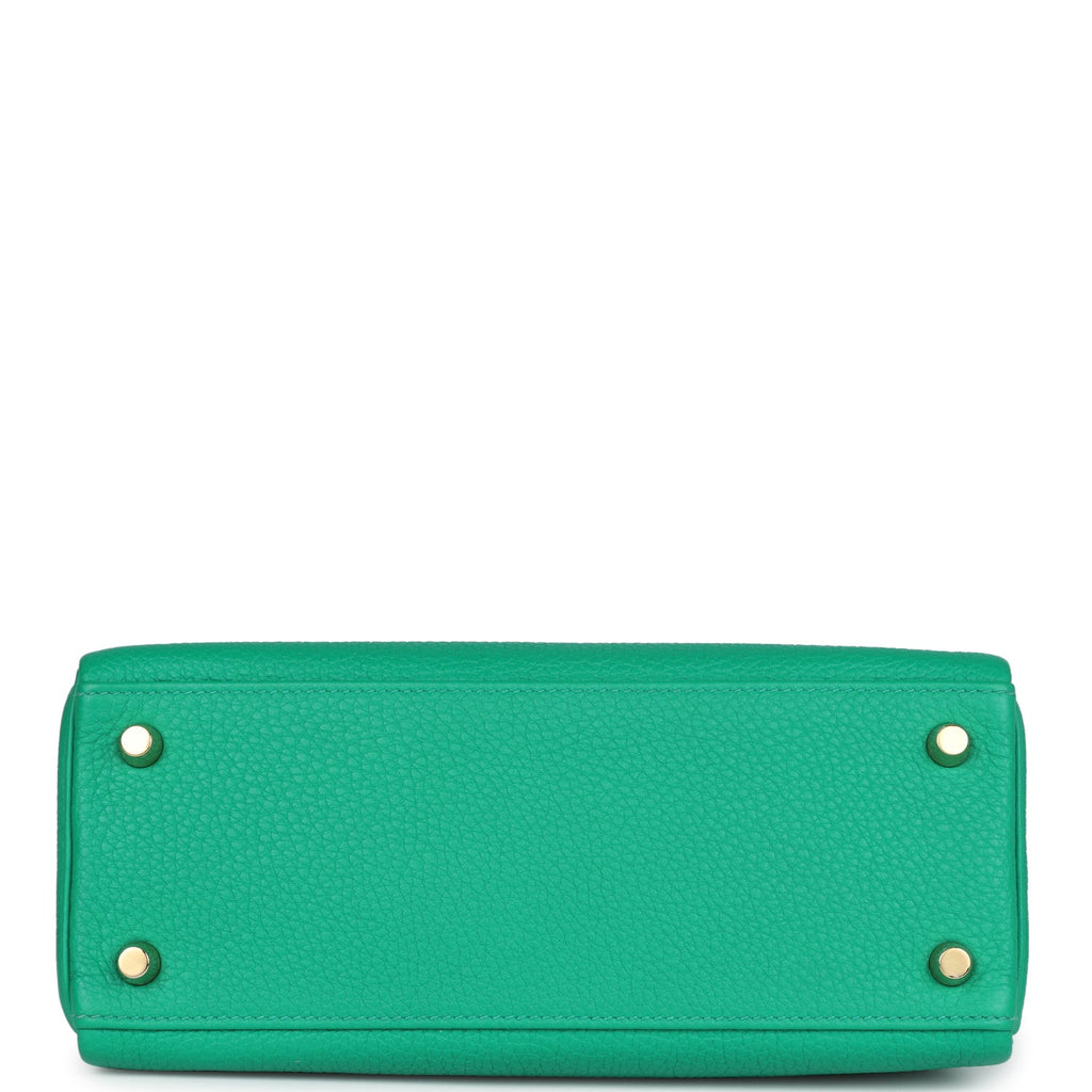 Hermes Kelly Retourne 25 Menthe Togo and Varanus Niloticus Lizard Touch Permabrass Hardware