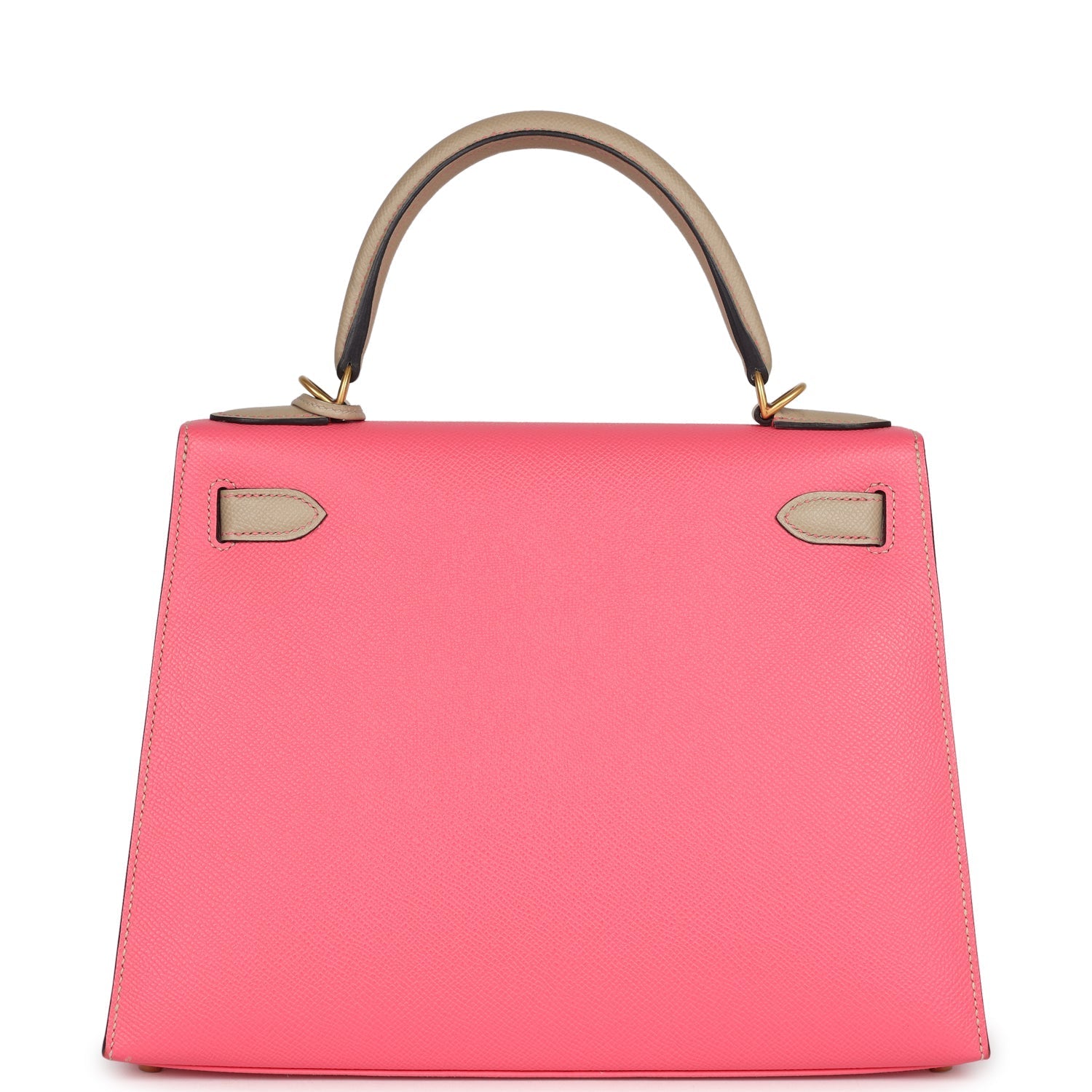 Pre-owned Hermes Special Order (HSS) Kelly Sellier 28 Rose Azalee and Trench Epsom Epsom Brushed Gold Hardware