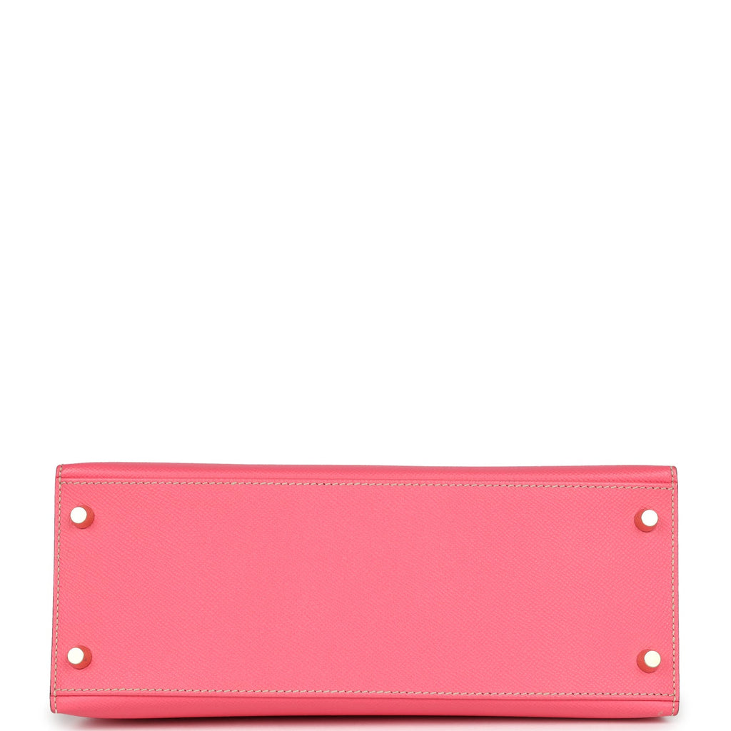 Pre-owned Hermes Special Order (HSS) Kelly Sellier 28 Rose Azalee and Trench Epsom Epsom Brushed Gold Hardware