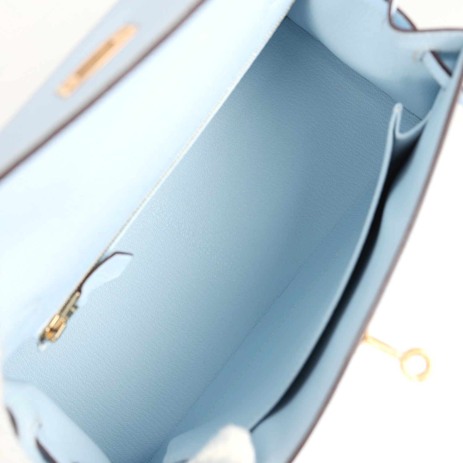 Hermes Kelly Sellier 25 Bleu Brume Epsom Gold Hardware