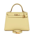 Hermes Kelly Sellier 28 Jaune Poussin Epsom Gold Hardware