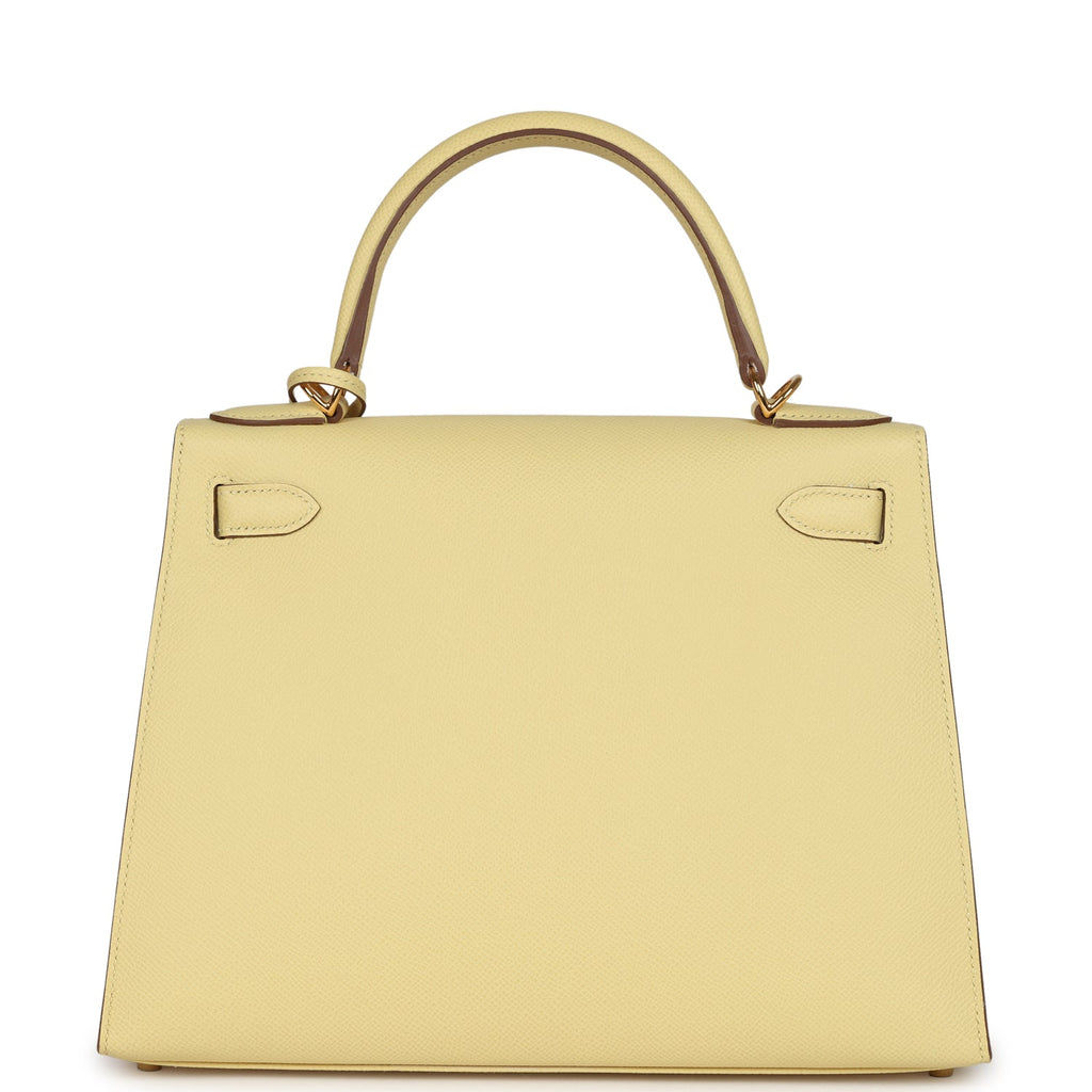 Hermes Kelly Sellier 28 Jaune Poussin Epsom Gold Hardware