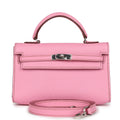 New Hermes Micro Kelly 15 Bubblegum Epsom Palladium Hardware