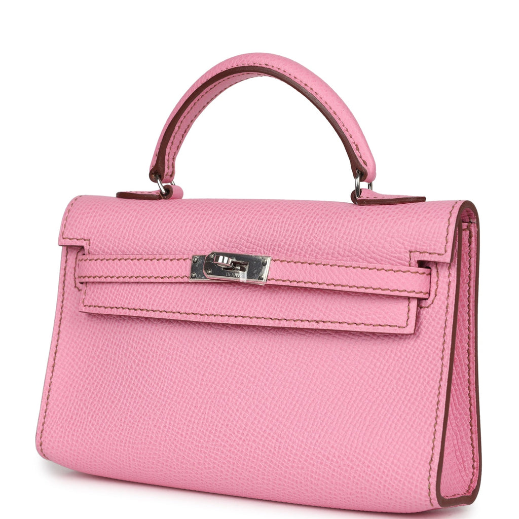 New Hermes Micro Kelly 15 Bubblegum Epsom Palladium Hardware