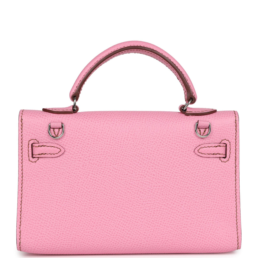 New Hermes Micro Kelly 15 Bubblegum Epsom Palladium Hardware