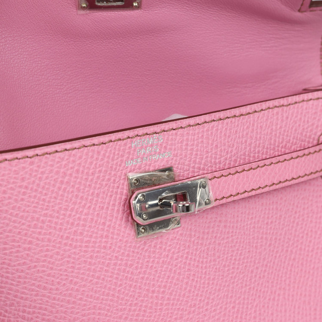 New Hermes Micro Kelly 15 Bubblegum Epsom Palladium Hardware
