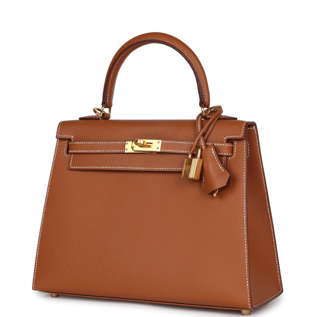 Hermes Kelly Sellier 25 Gold Epsom Gold Hardware
