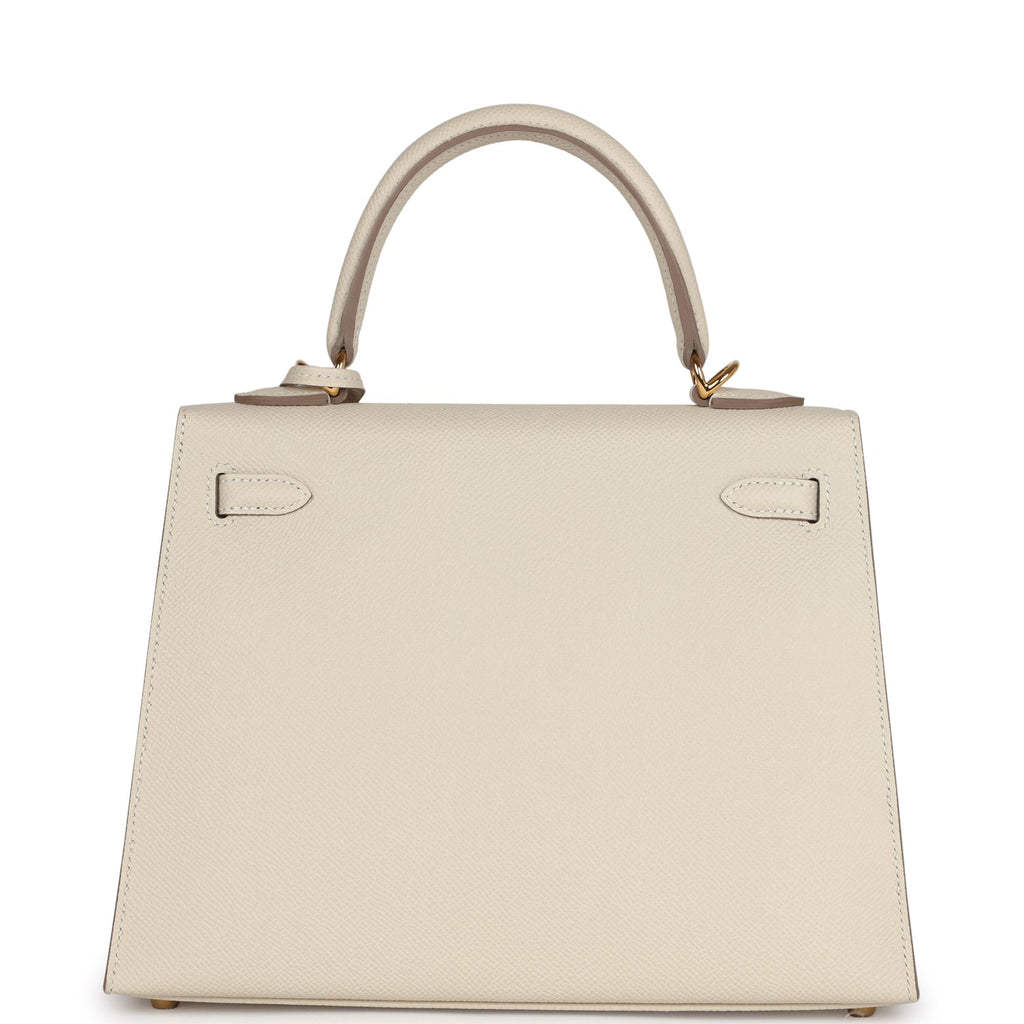 Hermes Kelly Sellier 25 Craie Epsom Gold Hardware