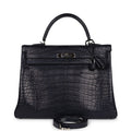Payment 1 - Hermes Kelly Retourne 35 Bleu Indigo Matte Alligator Palladium Hardware