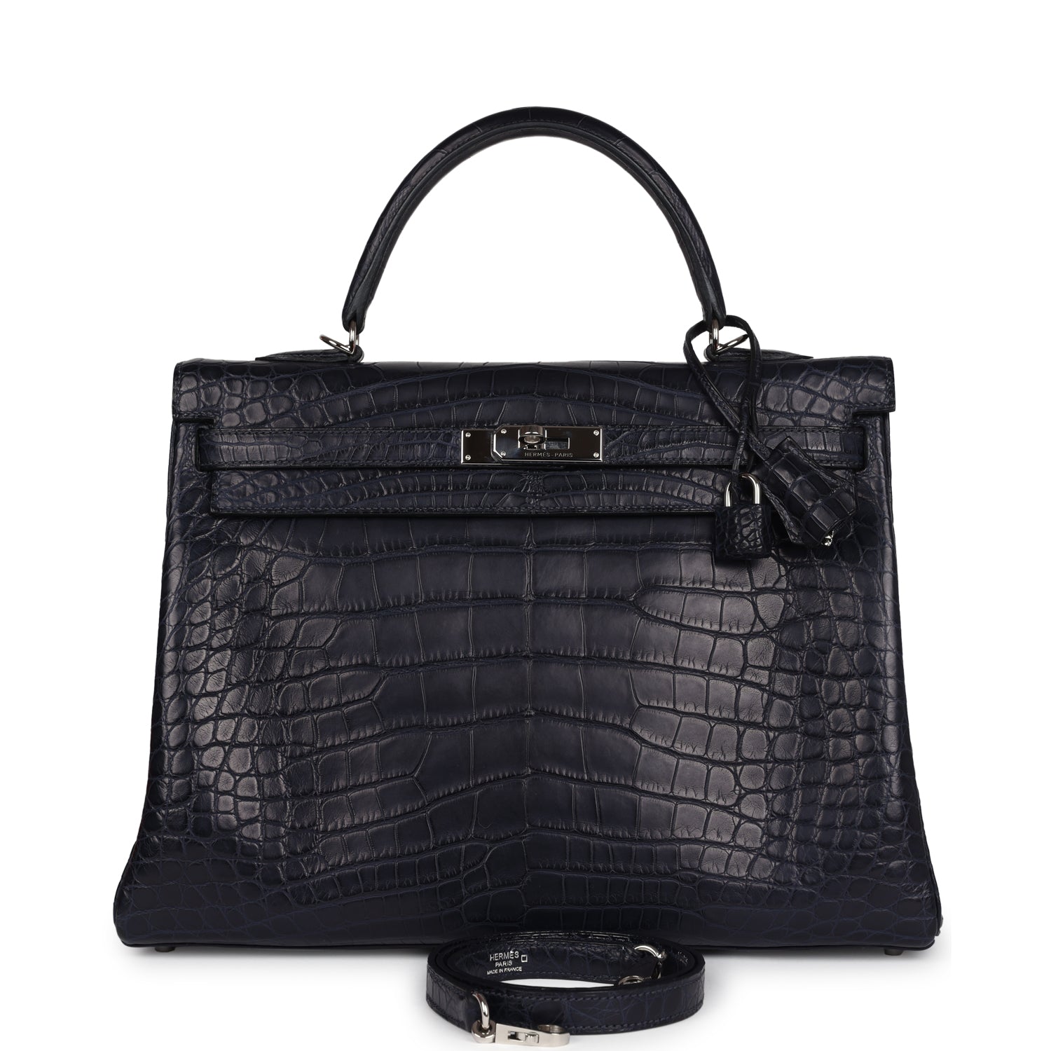 Payment 2 - Hermes Kelly Retourne 35 Bleu Indigo Matte Alligator Palladium Hardware