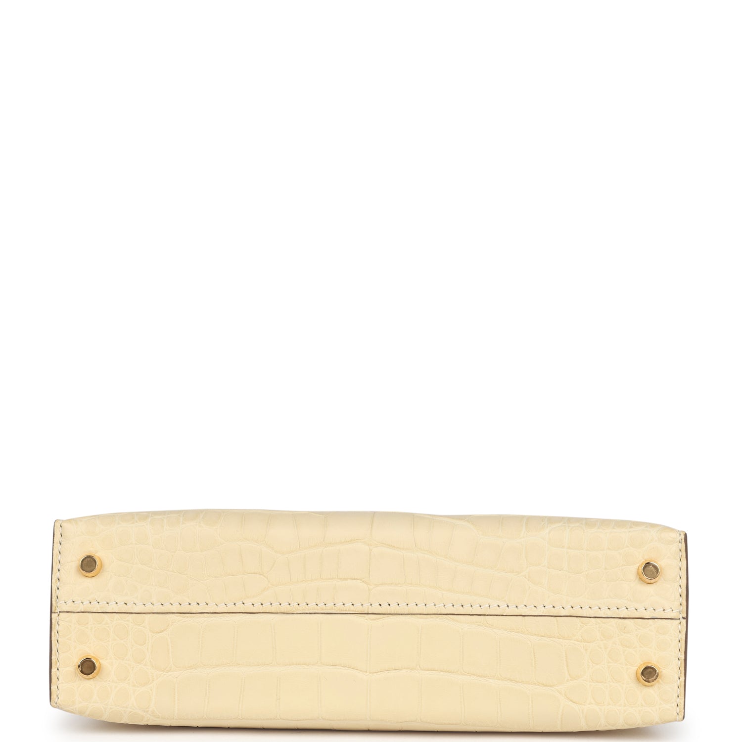 Hermes Kelly Sellier 20 Vanille Matte Alligator Gold Hardware