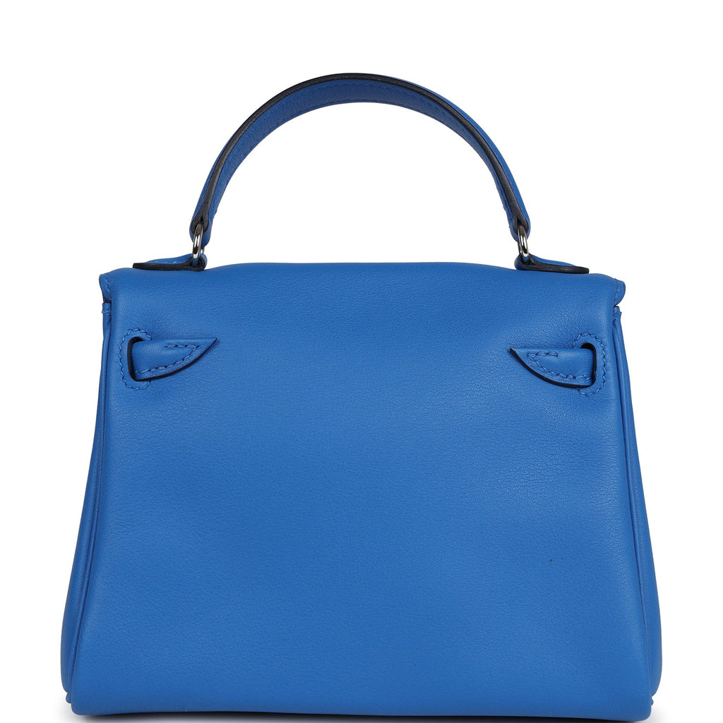 Hermes "Quelle Idolle" Kelly Doll Bleu Zellige and Bleu Agate Swift Palladium Hardware