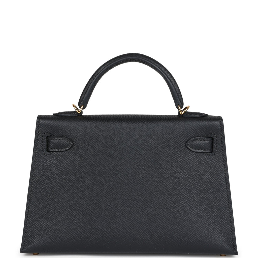 Hermes Kelly Sellier 20 Black Epsom Gold Hardware