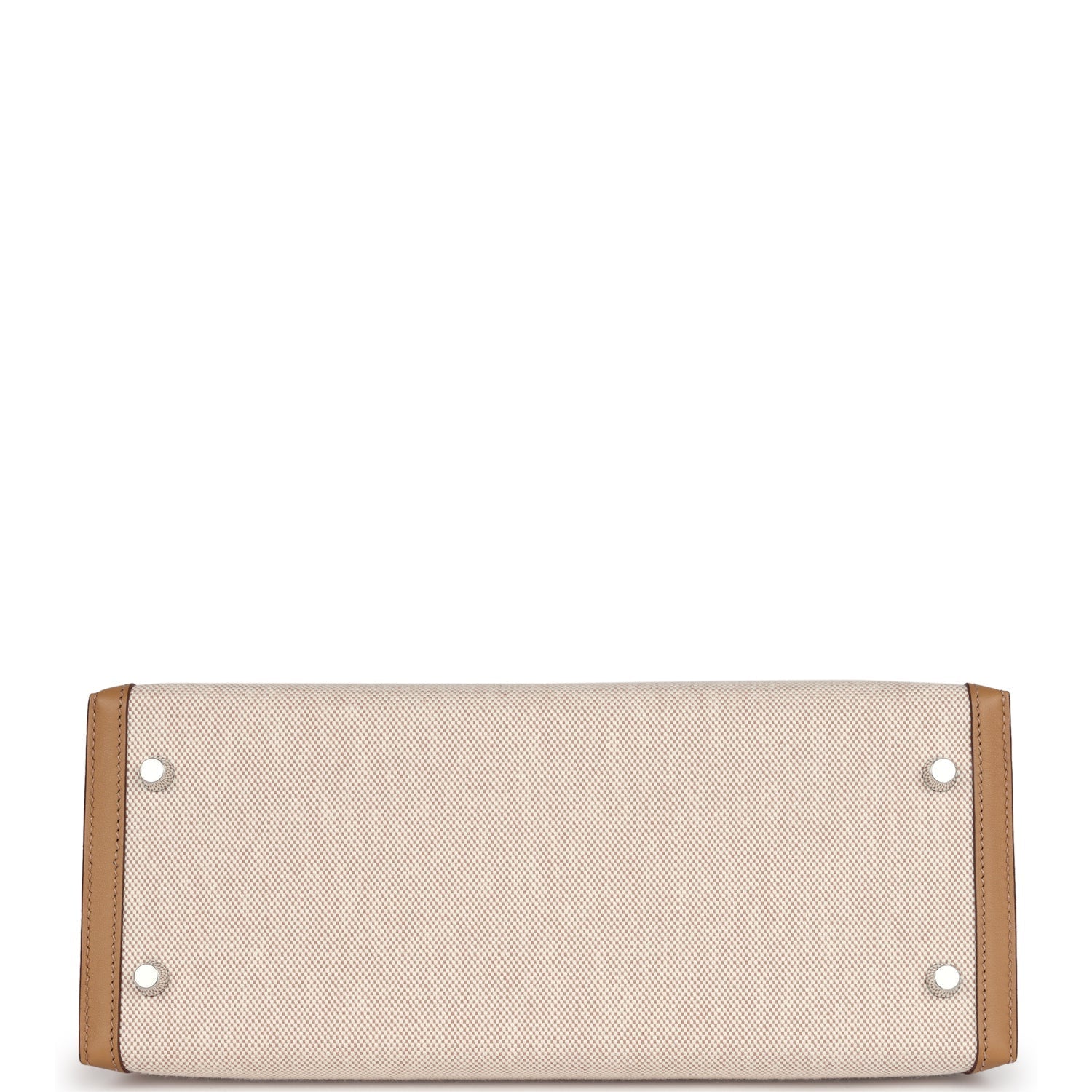 Hermes Kelly Sellier 28 Biscuit Toile H Canvas and Swift Palladium Hardware