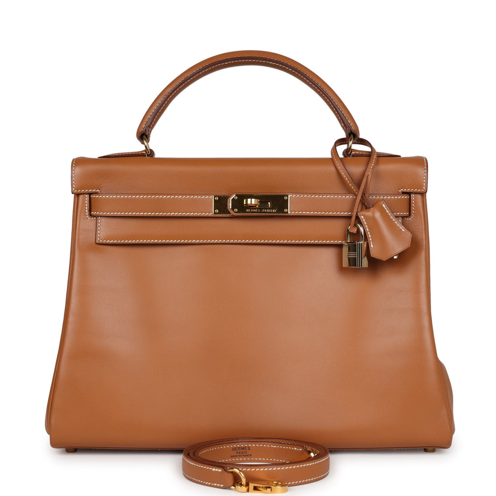 New Hermes Kelly Retourne 32 Naturel Sable Chamonix Gold Hardware