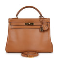 New Hermes Kelly Retourne 32 Naturel Sable Chamonix Gold Hardware