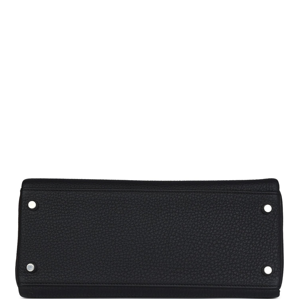 Hermes Kelly Retourne 28 Black Togo Palladium Hardware