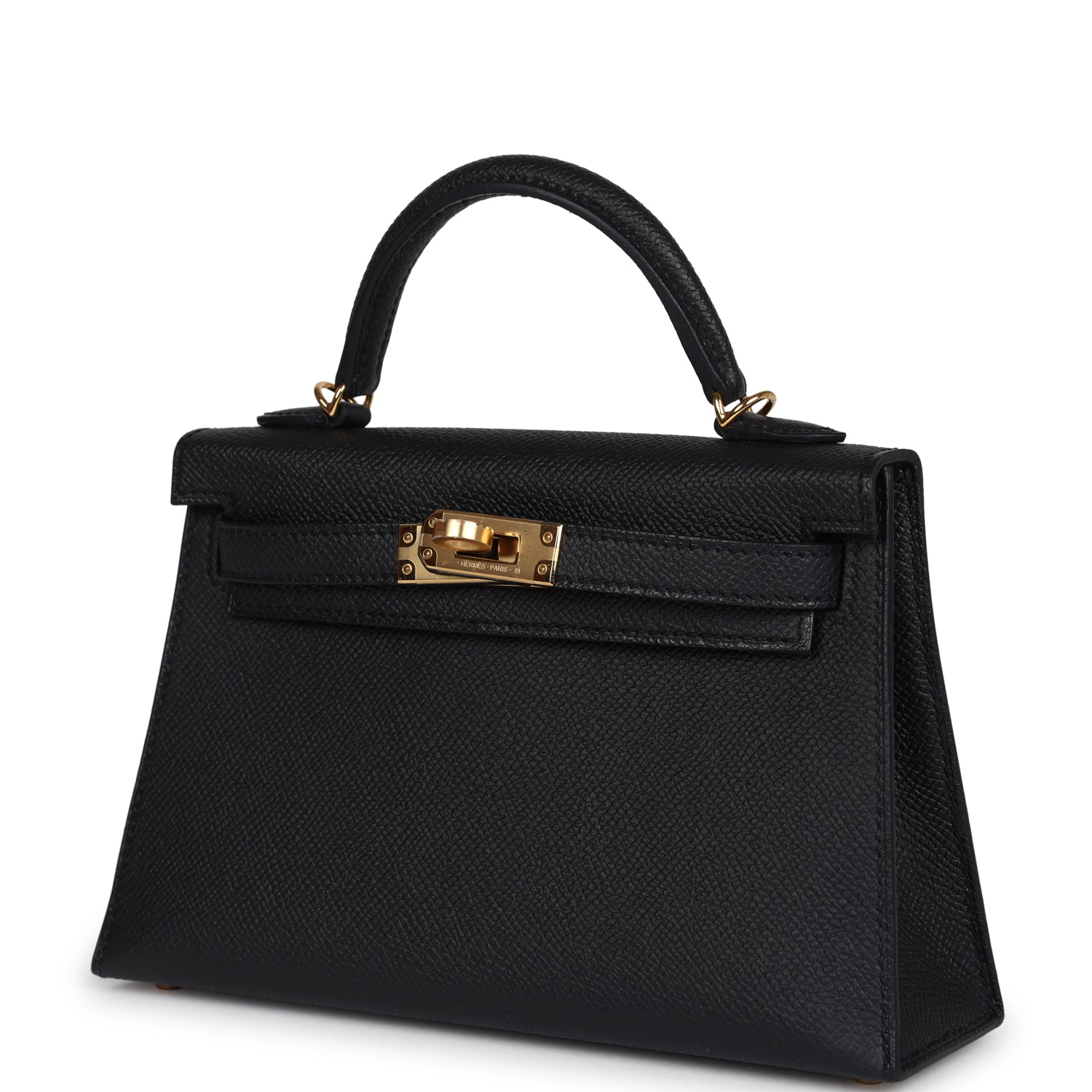 Hermes Kelly Sellier 20 Black Epsom Gold Hardware