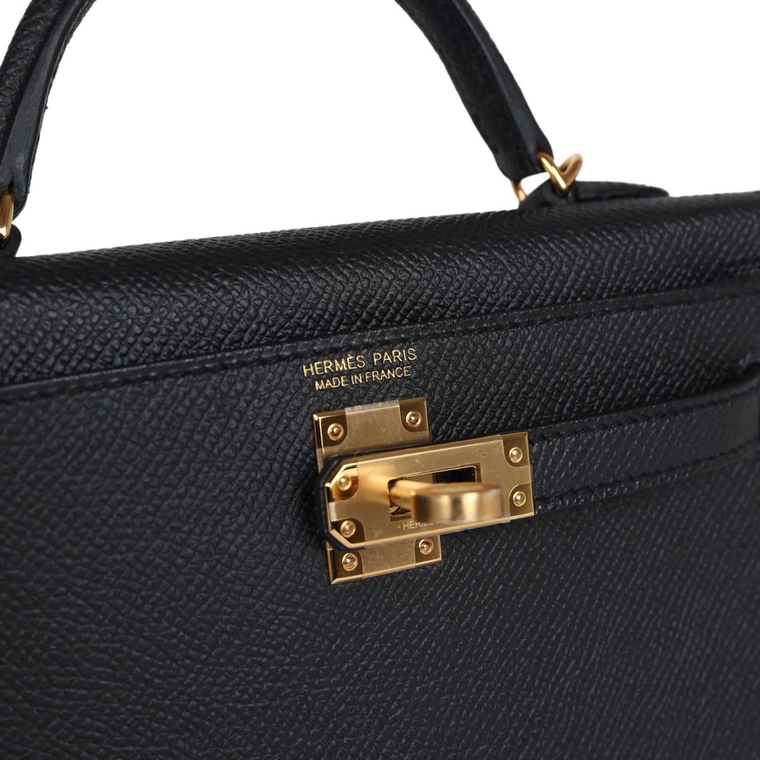 Hermes Kelly Sellier 20 Black Epsom Gold Hardware