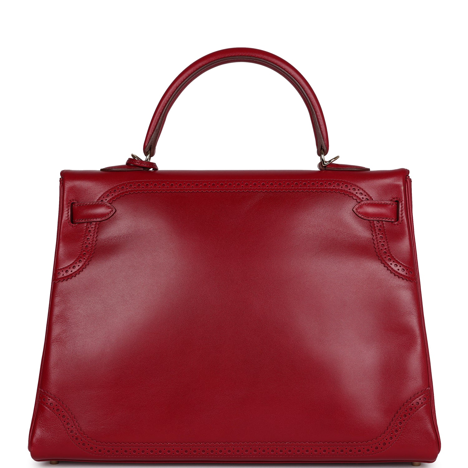 Pre-owned Hermes Kelly Ghillies Retourne 35 Rubis Tadelakt Permabrass Hardware