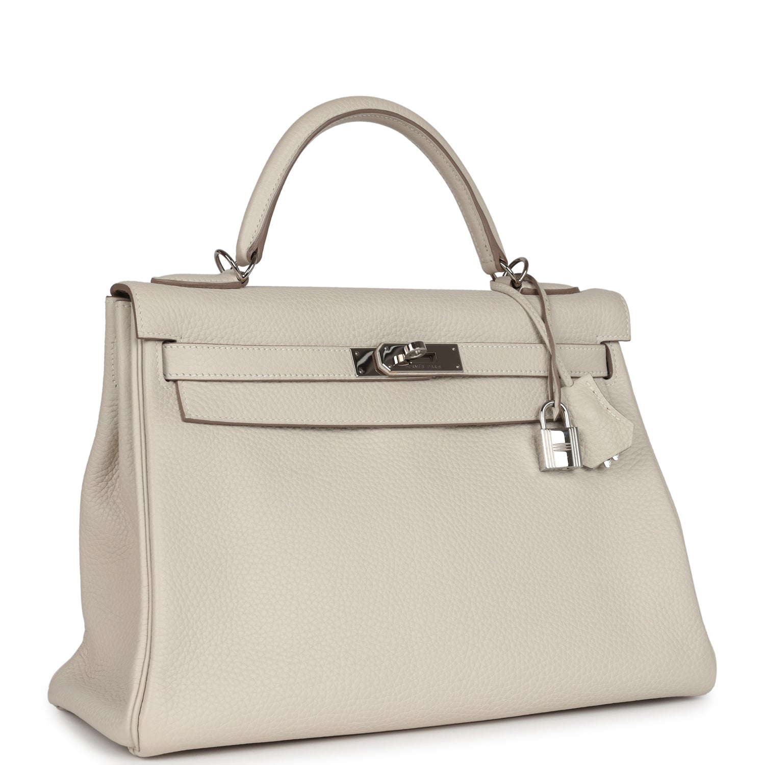 New Hermes Kelly Retourne 32 Craie Togo Palladium Hardware