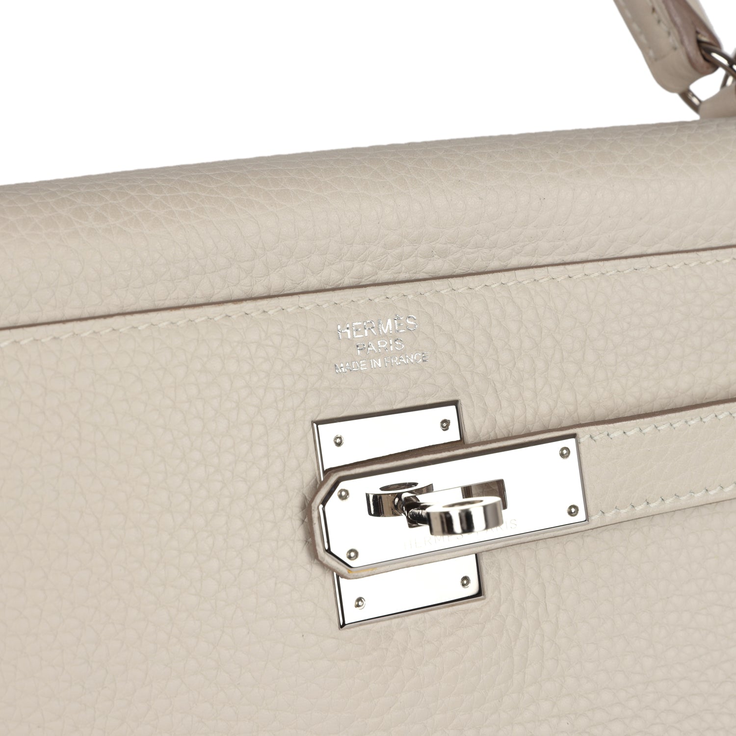 New Hermes Kelly Retourne 32 Craie Togo Palladium Hardware